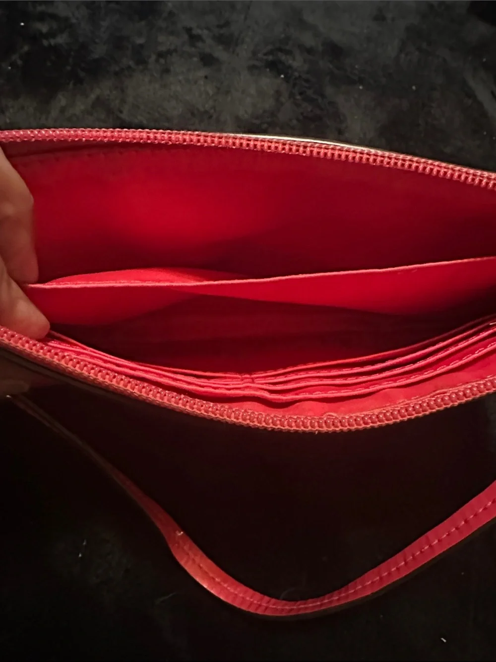 Coach Patent Embossed Pink Wristlet Clutch